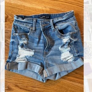 Brand new Aeropostale denim high-rise midi shorts